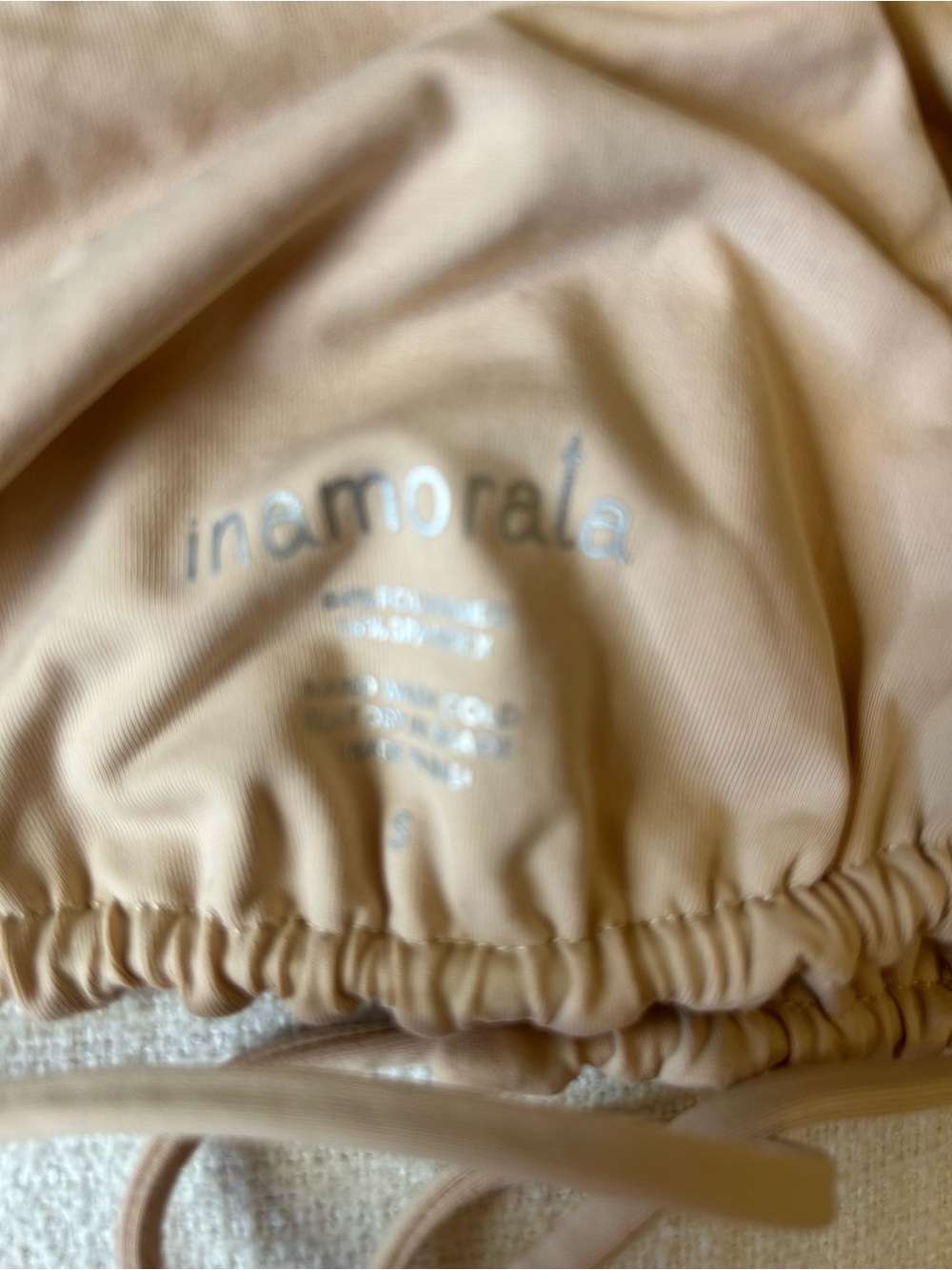 iNAMORATA Beige Bikini Top size Small and Bottom size Medium - Picture 3 of 3